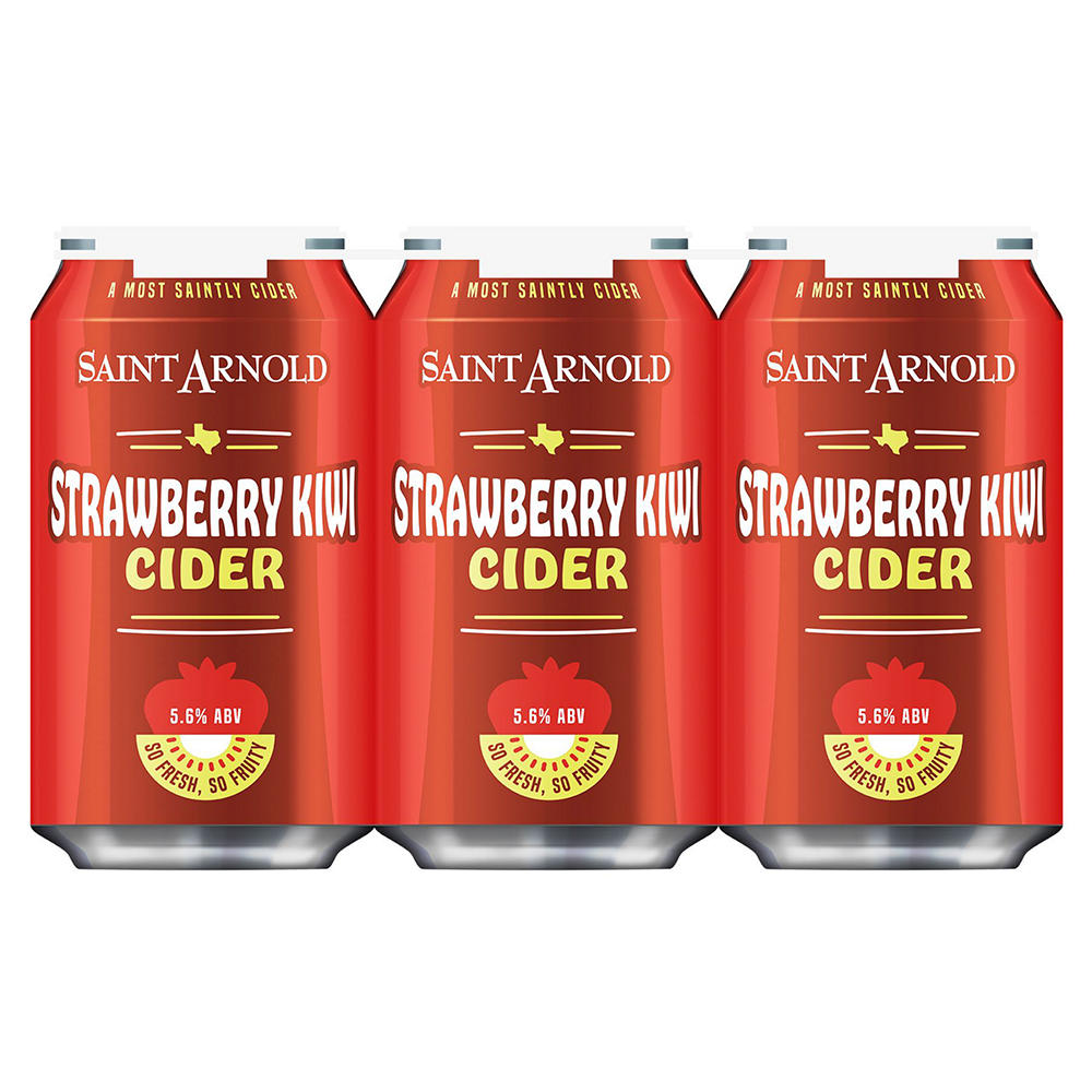 Saint Arnold Strawberry Kiwi Cider 6 pk Cans, 12 oz