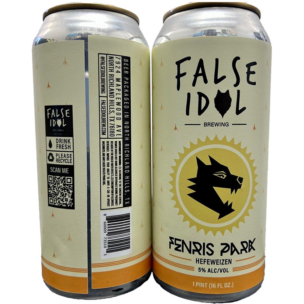 False Idol Brewing Fenris Park Hefeweizen Craft Beer 4 pk Cans, 16 oz