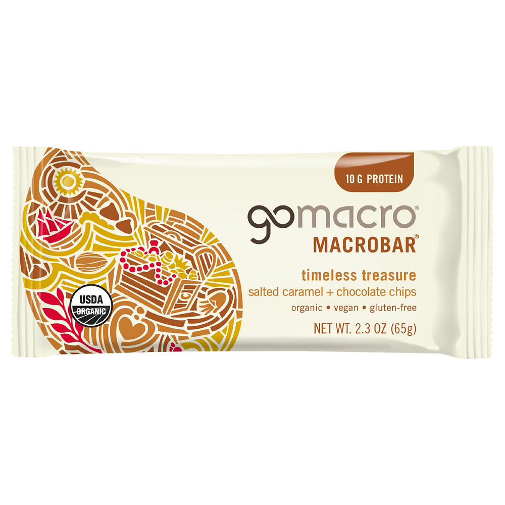 GoMacro 10g Protein Macrobar - Salted Caramel + Chocolate Chip, 2.3 oz