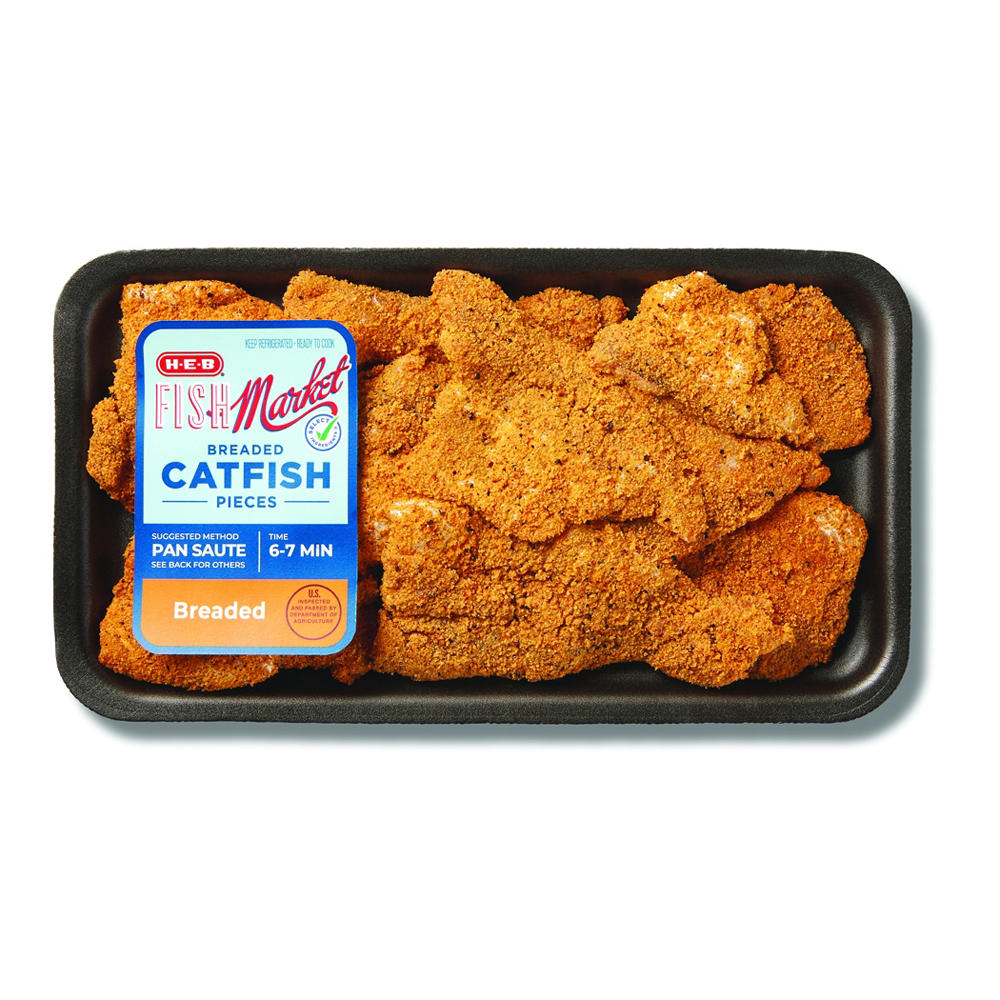 H-E-B Fish Market Seasoned Breaded Catfish Pieces, Avg. 1.0 lb