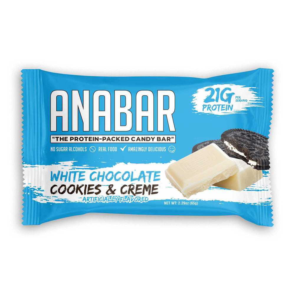 Anabar 21g Protein Performance Bar - White Chocolate Cookies & Cream, 2.29 oz