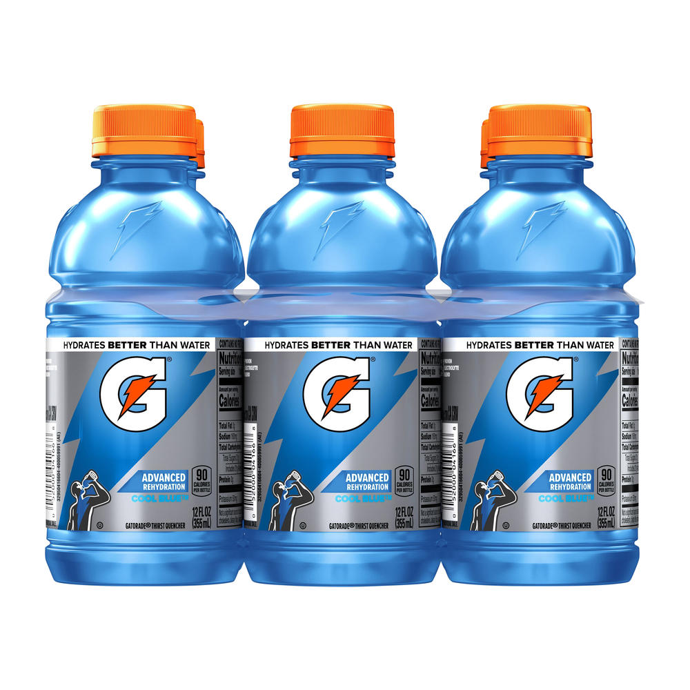 Gatorade Cool Blue Thirst Quencher Electrolyte Sports Drink 6 pk Bottles, 12 oz