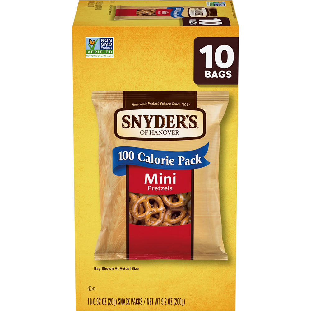 Snyder's of Hanover Mini Pretzels 100 Calorie Packs, 10 ct