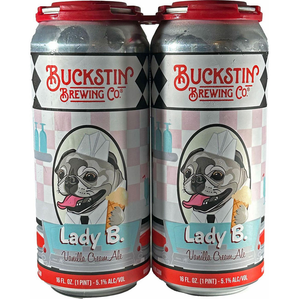 Buckstin Brewing Lady B. Vanilla Cream Ale Craft Beer 4 pk Cans, 16 oz