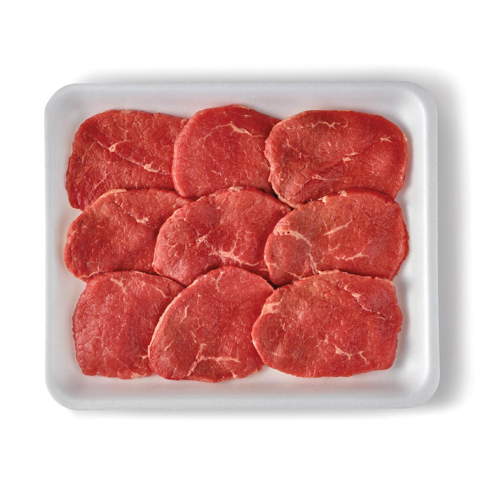 Fresh Thin Boneless Beef Eye Of Round Steak, Texas-Size Pack, Avg. 1.94 lbs