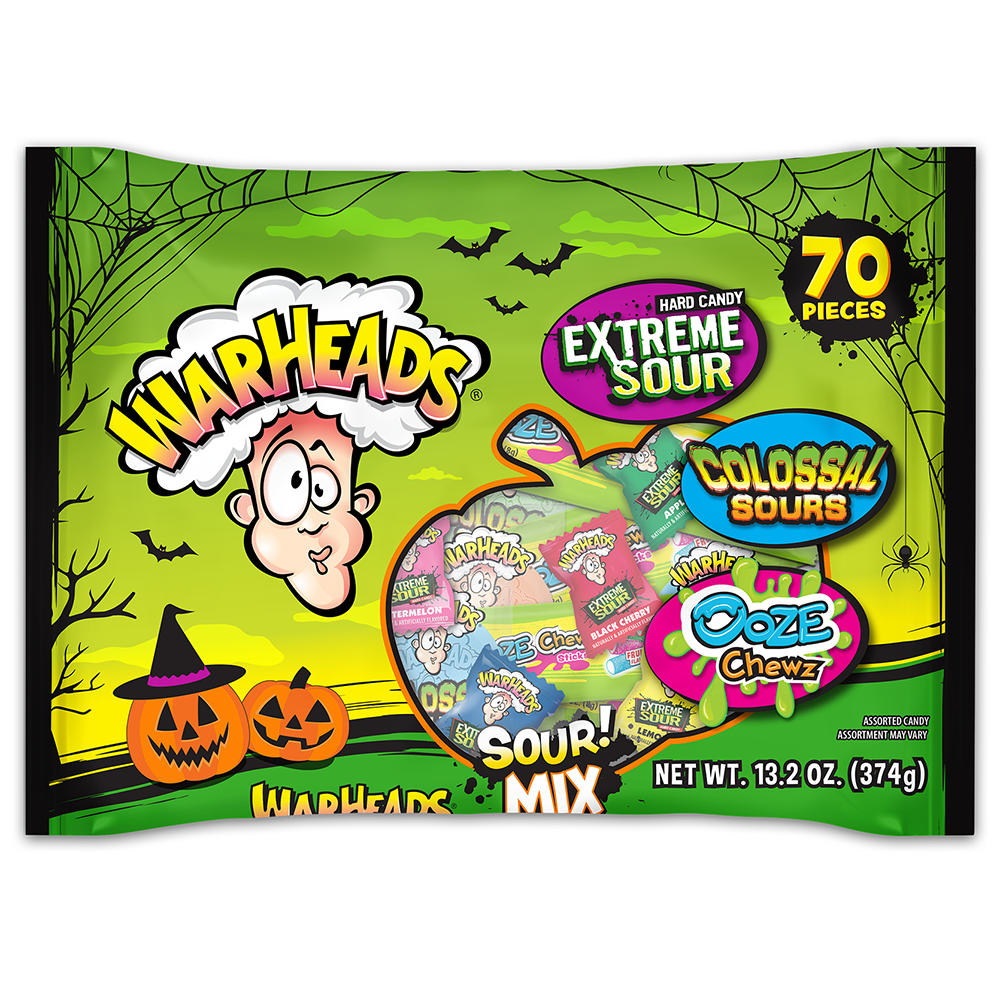 Warheads Assorted Sour Mix Halloween Candy, 70 pc