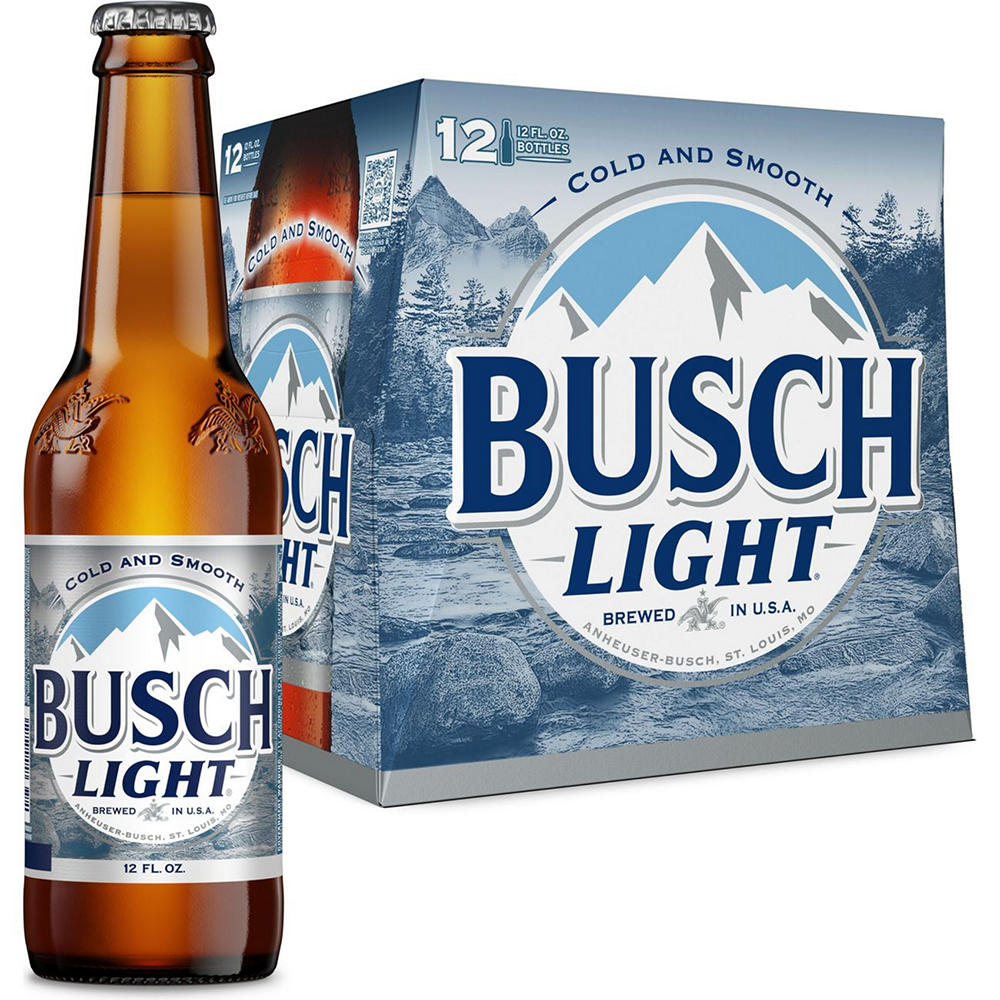 Busch Light American Lager Beer 12 pk Bottles, 12 oz