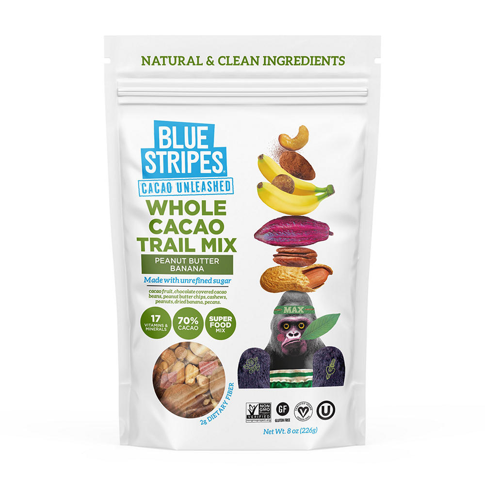 Blue Stripes Whole Cacao Trail Mix - Peanut Butter Banana, 8 oz