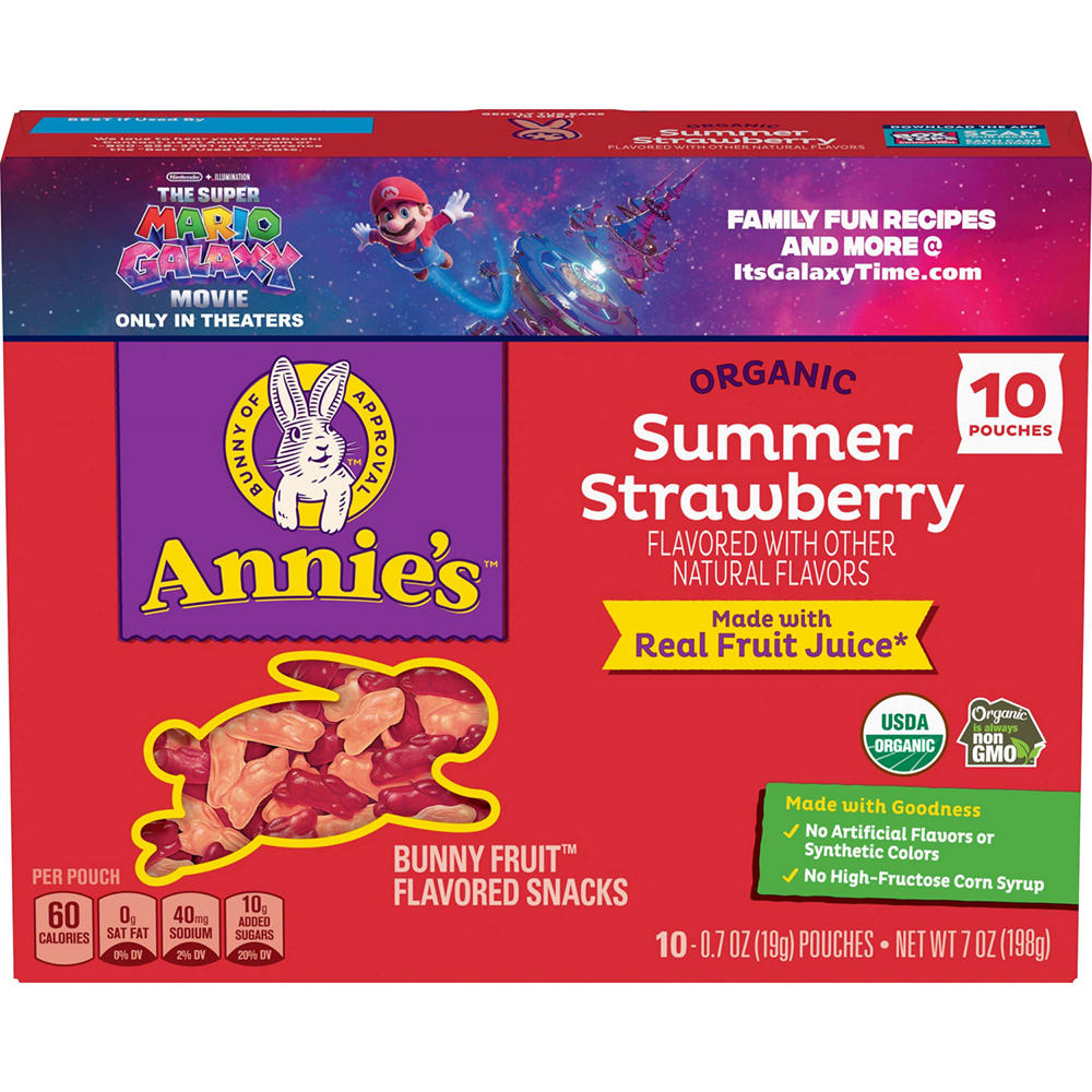 Annie's Organic Summer Strawberry Bunny Fruit Snacks, 10 ct