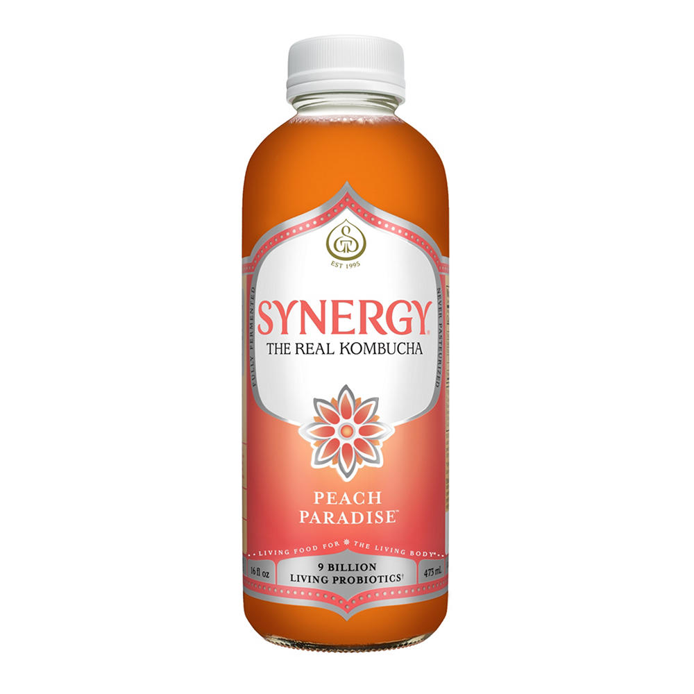 GT's Synergy Peach Paradise Raw Kombucha, 16 oz