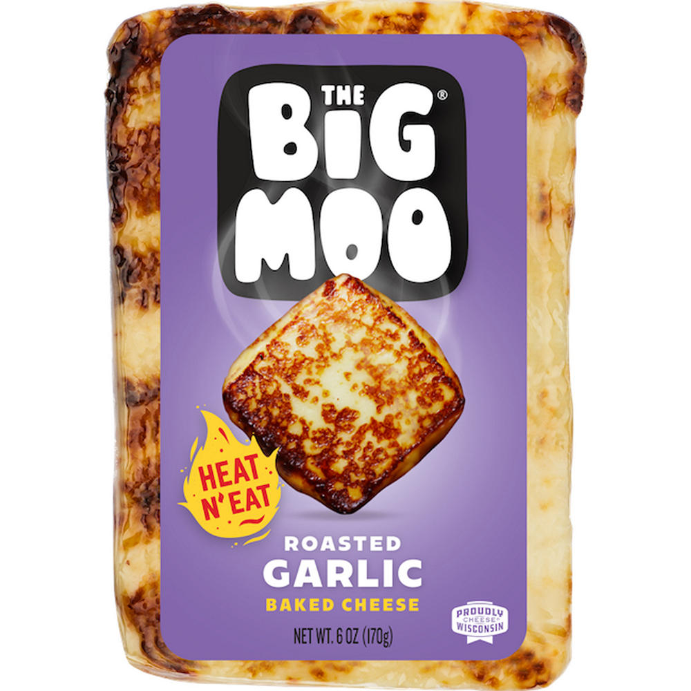 The Big Moo Baked Cheese - Roasted Garlic, 6 oz