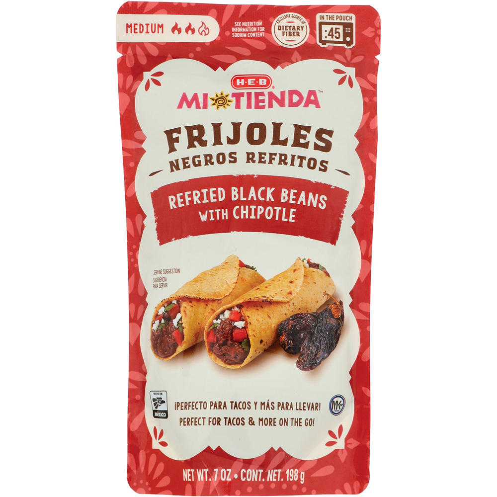 H-E-B Mi Tienda Microwavable Refried Black Beans – Chipotle, 7 oz