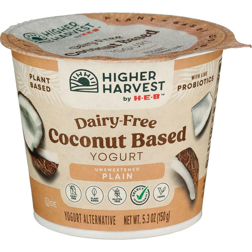 Higher Harvest by H-E-B Dairy Free Coconut-Based Yogurt – Unsweetened Plain, 5.3 oz