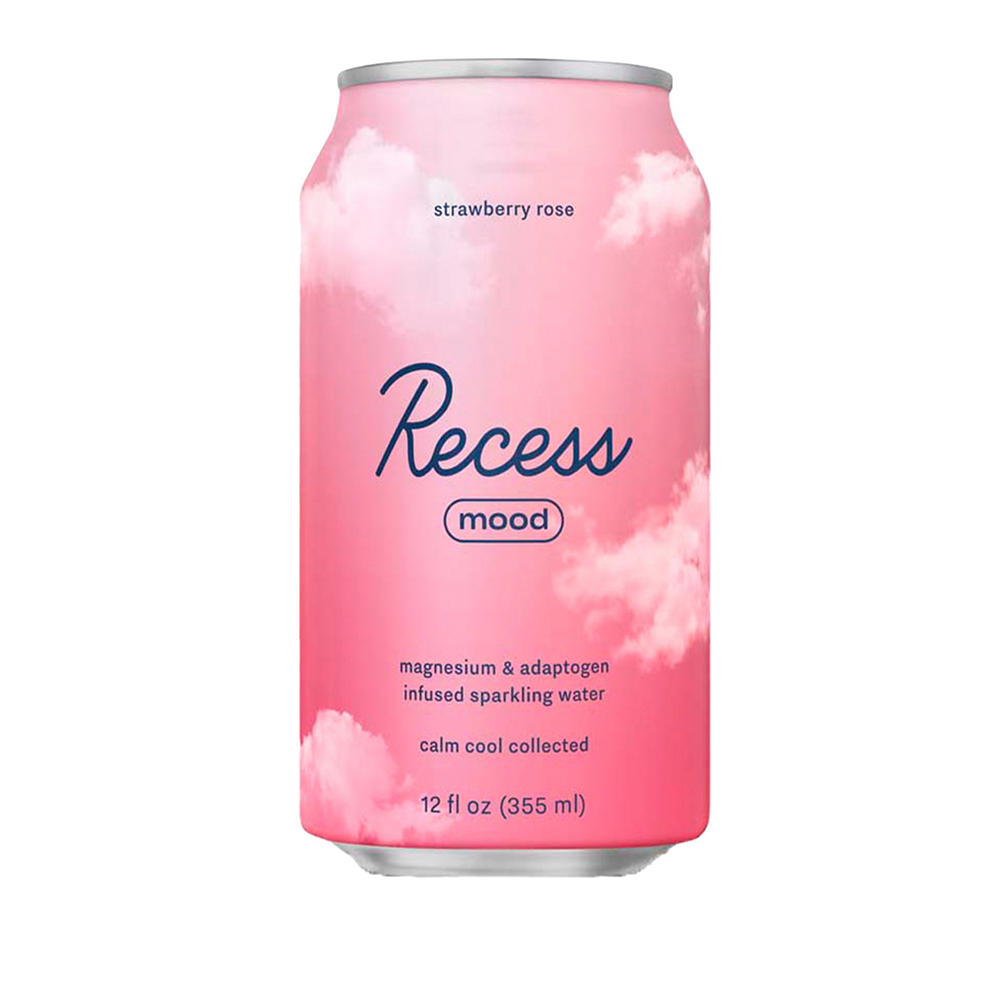 Recess Mood Infused Sparkling Water - Strawberry Rose, 12 oz