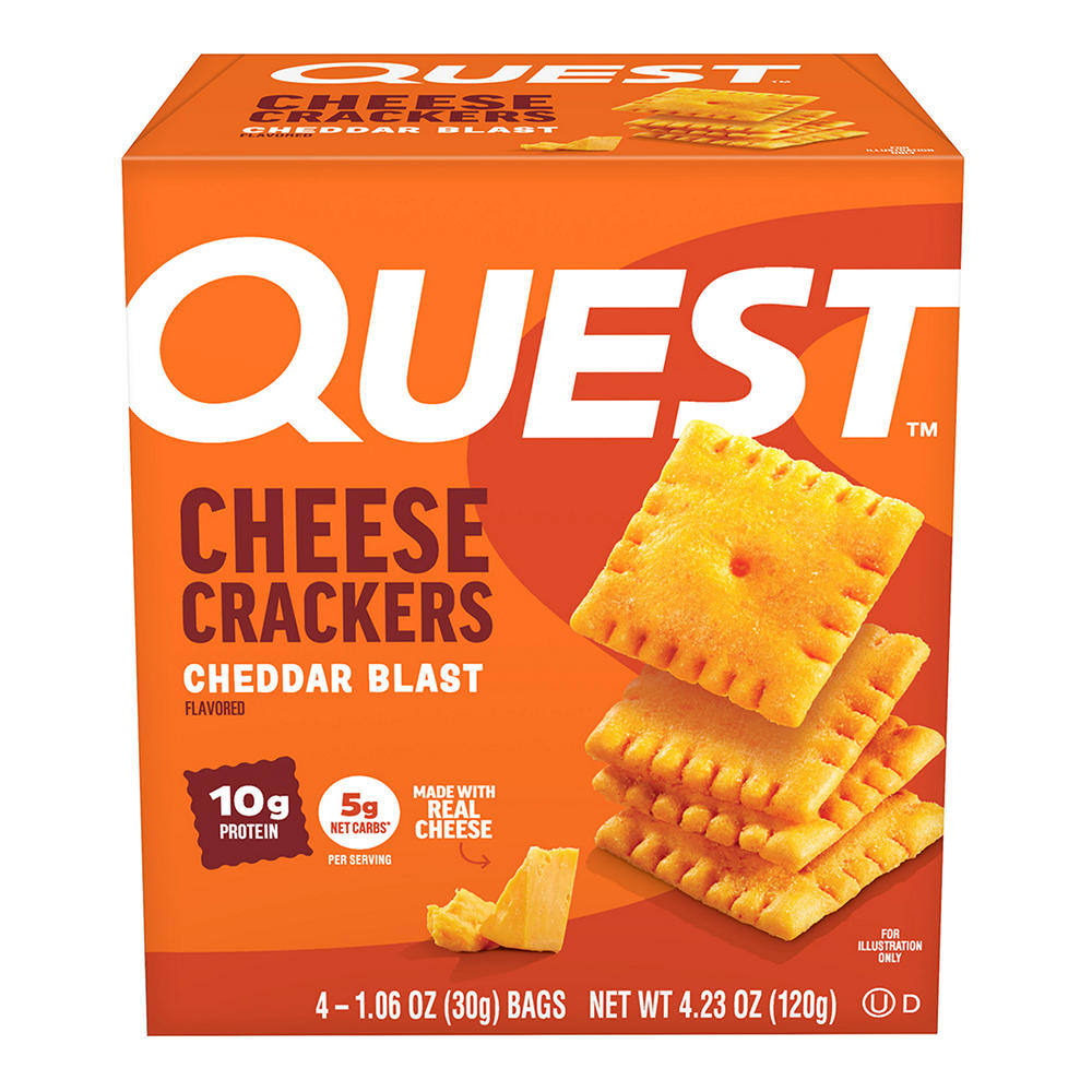 Quest 10g Protein Cheese Crackers Multipack - Cheddar Blast, 4 ct