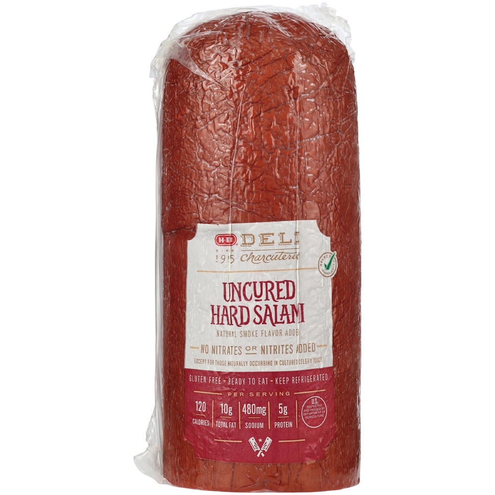 H-E-B Deli Uncured Hard Salami, Custom Sliced, lb