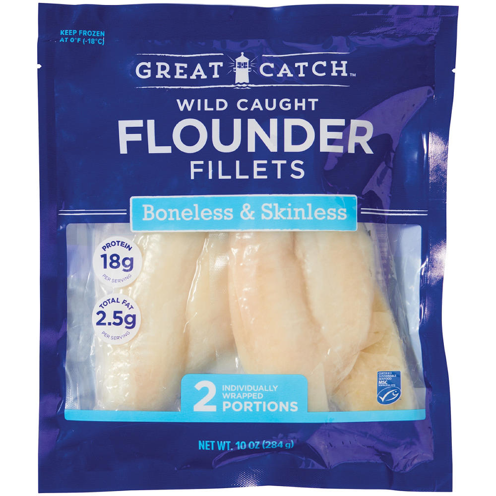 Great Catch Frozen Wild Caught Alaskan Flounder Fillets, 10 oz