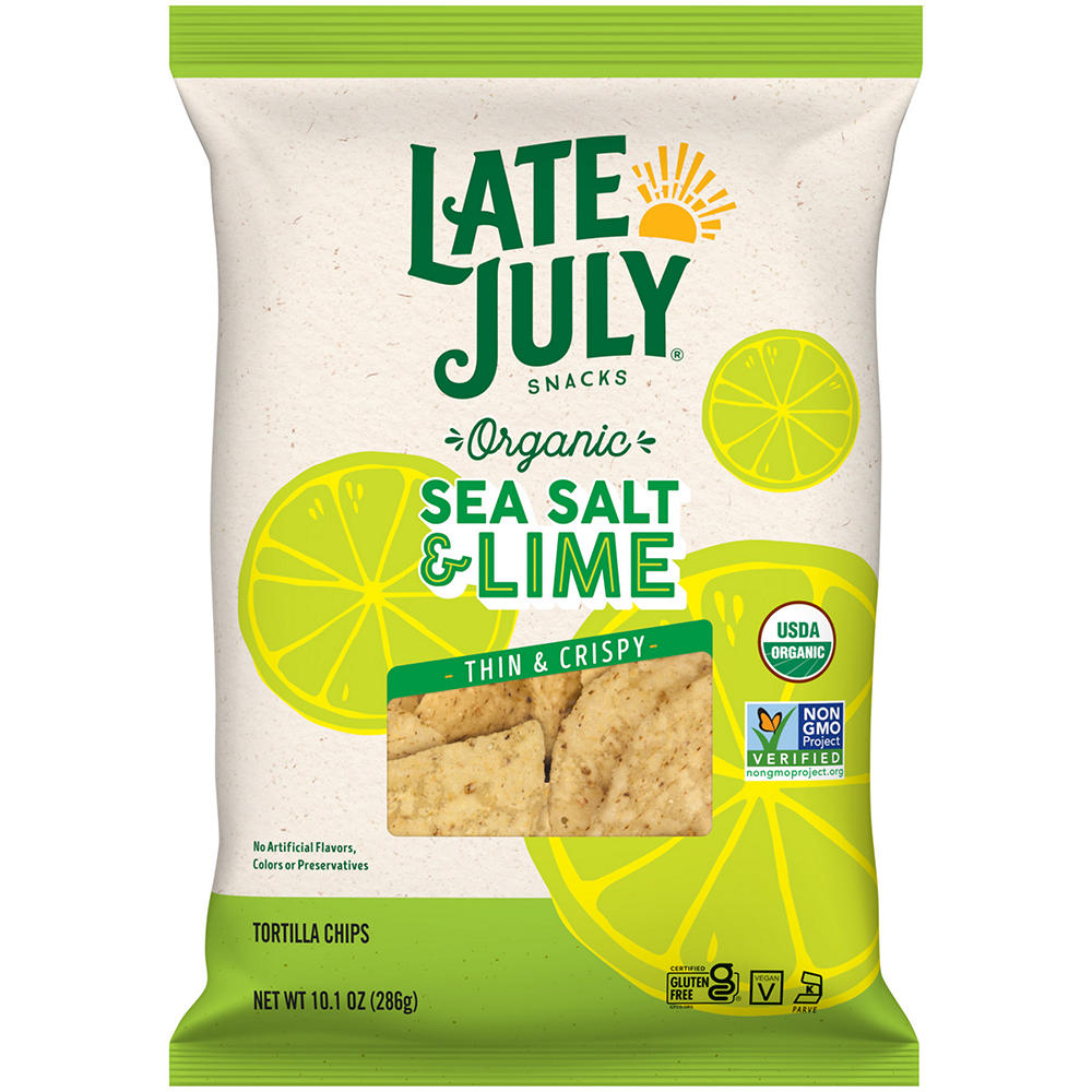 Late July Organic Tortilla Chips - Sea Salt & Lime, 10.1 oz