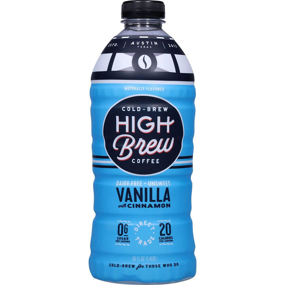 High Brew Cold Brew Coffee - Unsweetened Vanilla & Cinnamon, 48 oz
