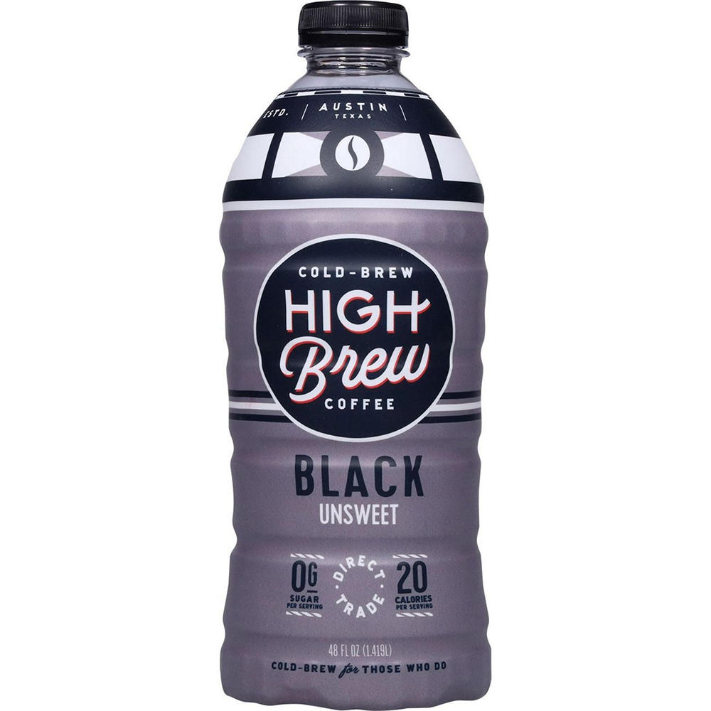 High Brew Cold Brew Coffee - Black Unsweet, 48 oz