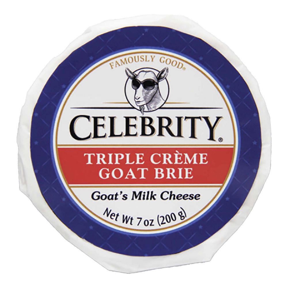 Celebrity Triple Creme Goat Brie Cheese, 7 oz