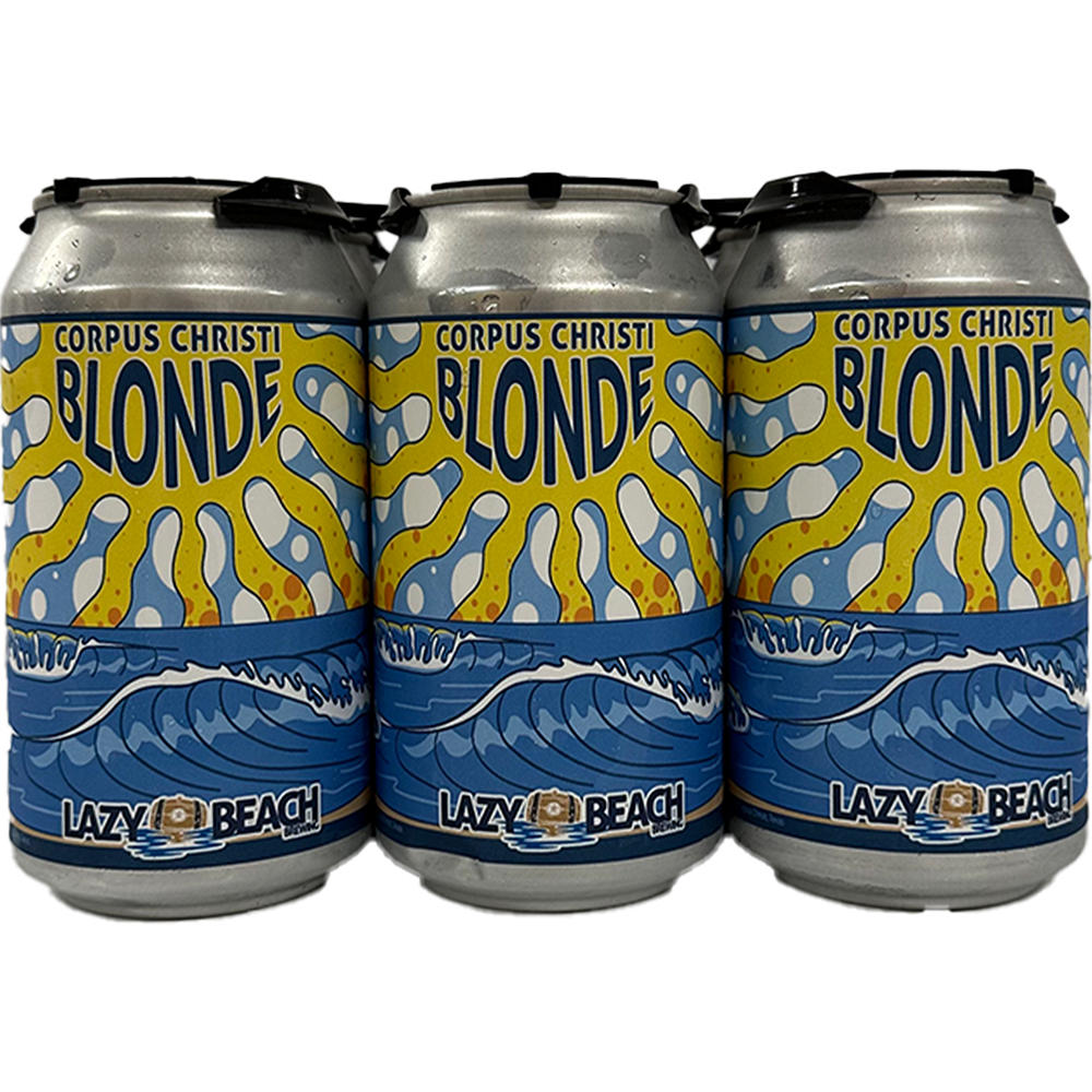 Lazy Beach Corpus Christi Blonde Craft Beer 6 pk Cans, 12 oz