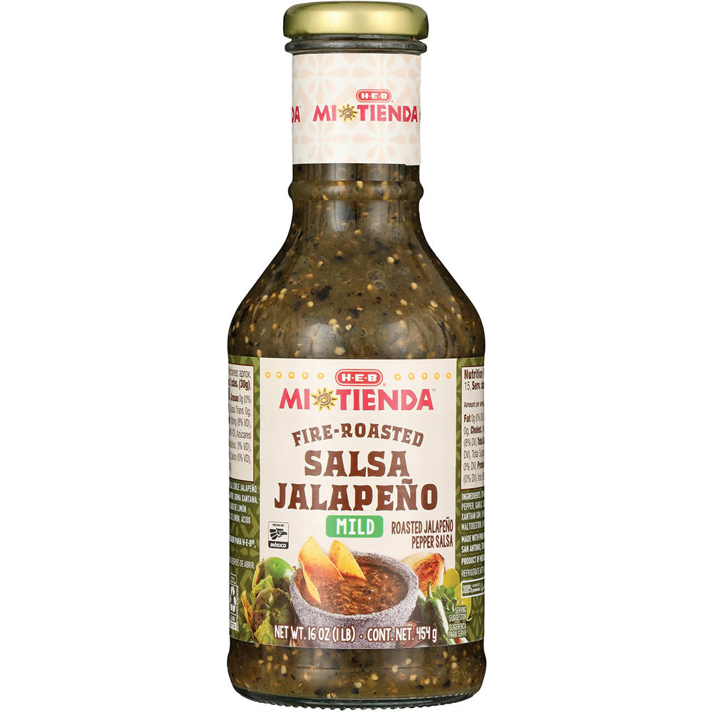 H-E-B Mi Tienda Fire-Roasted Salsa Jalapeño - Mild, 16 oz
