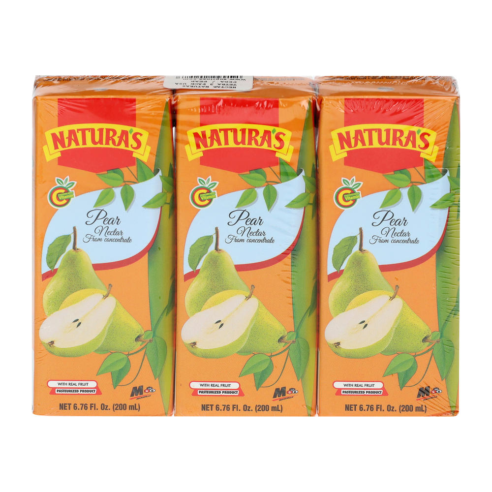 Natura's Pear Nectar 3 pk Juice Boxes, 6.76 oz