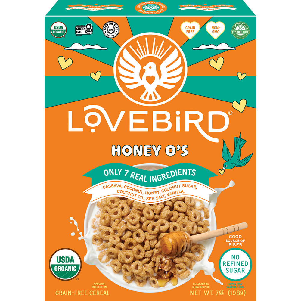 Lovebird Grain Free Honey O's Cereal, 7 oz