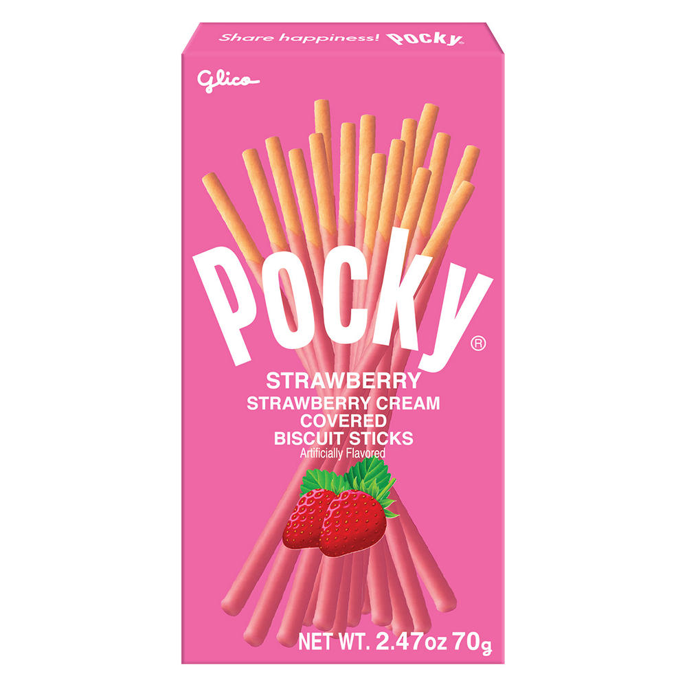 Glico Pocky Strawberry Cream Biscuit Sticks, 2.47 oz