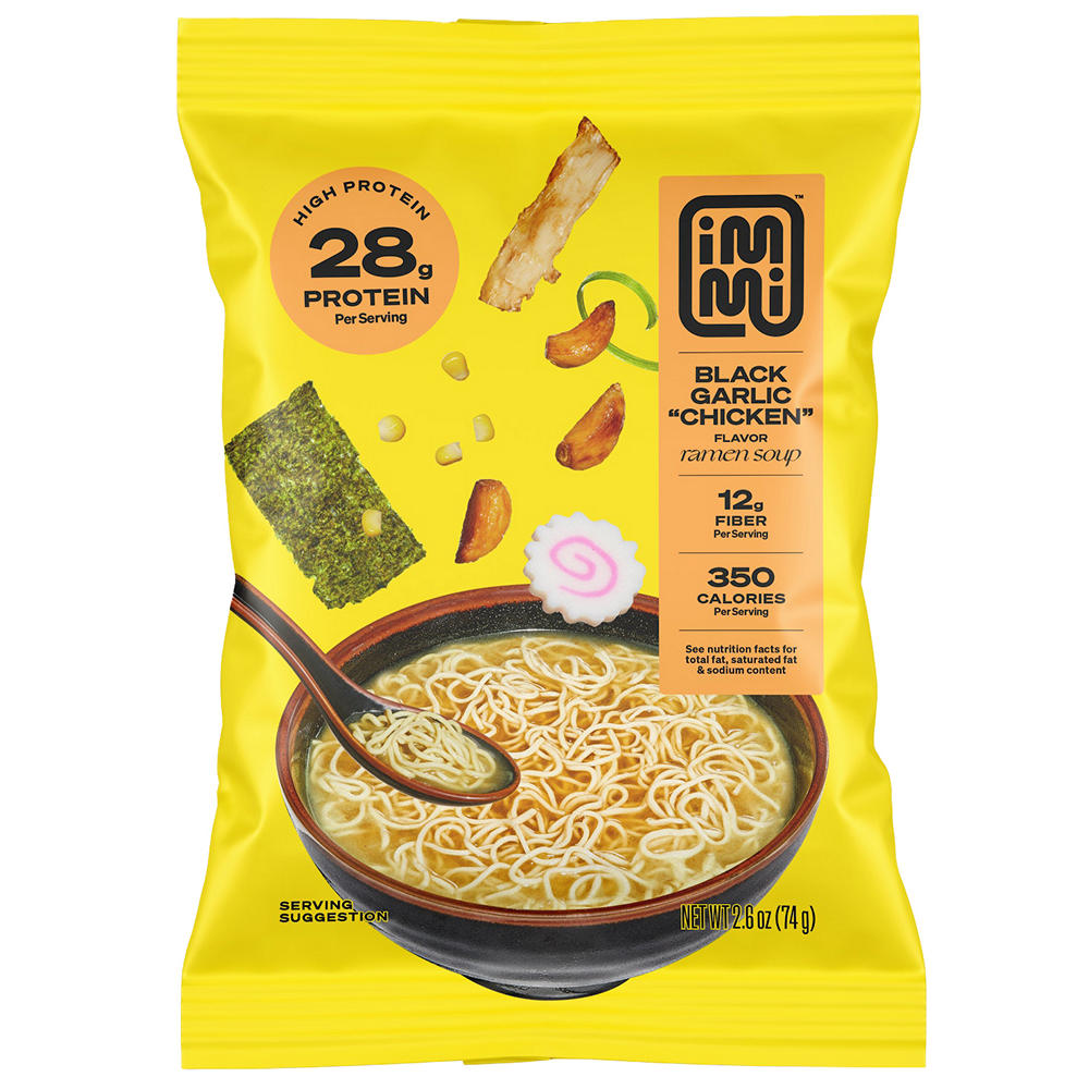 immi Vegan 28g Protein Black Garlic "Chicken" Ramen Soup, 2.6 oz