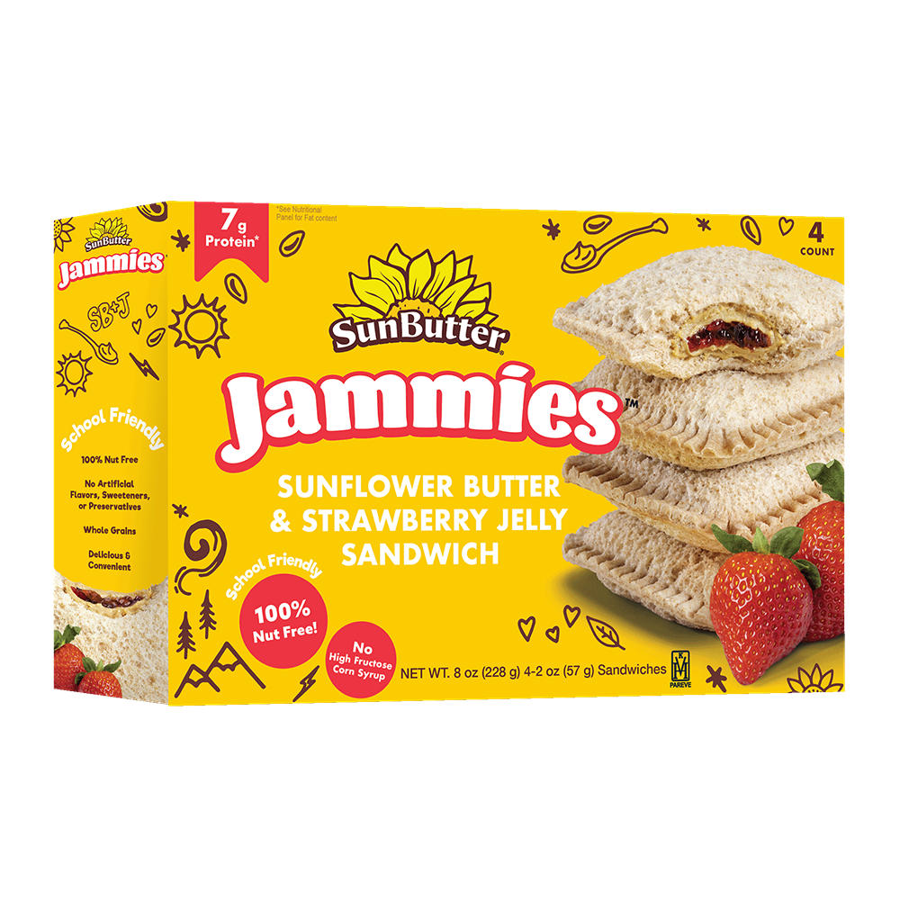 SunButter Jammies Frozen Sandwiches - Sunflower Butter & Strawberry Jelly, 4 ct