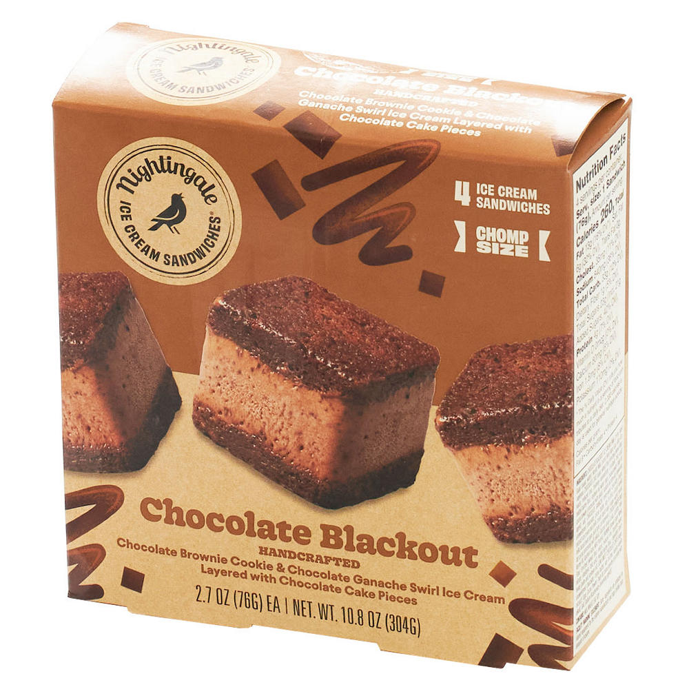 Nightingale Chocolate Blackout Chomp Ice Cream Sandwiches, 4 ct