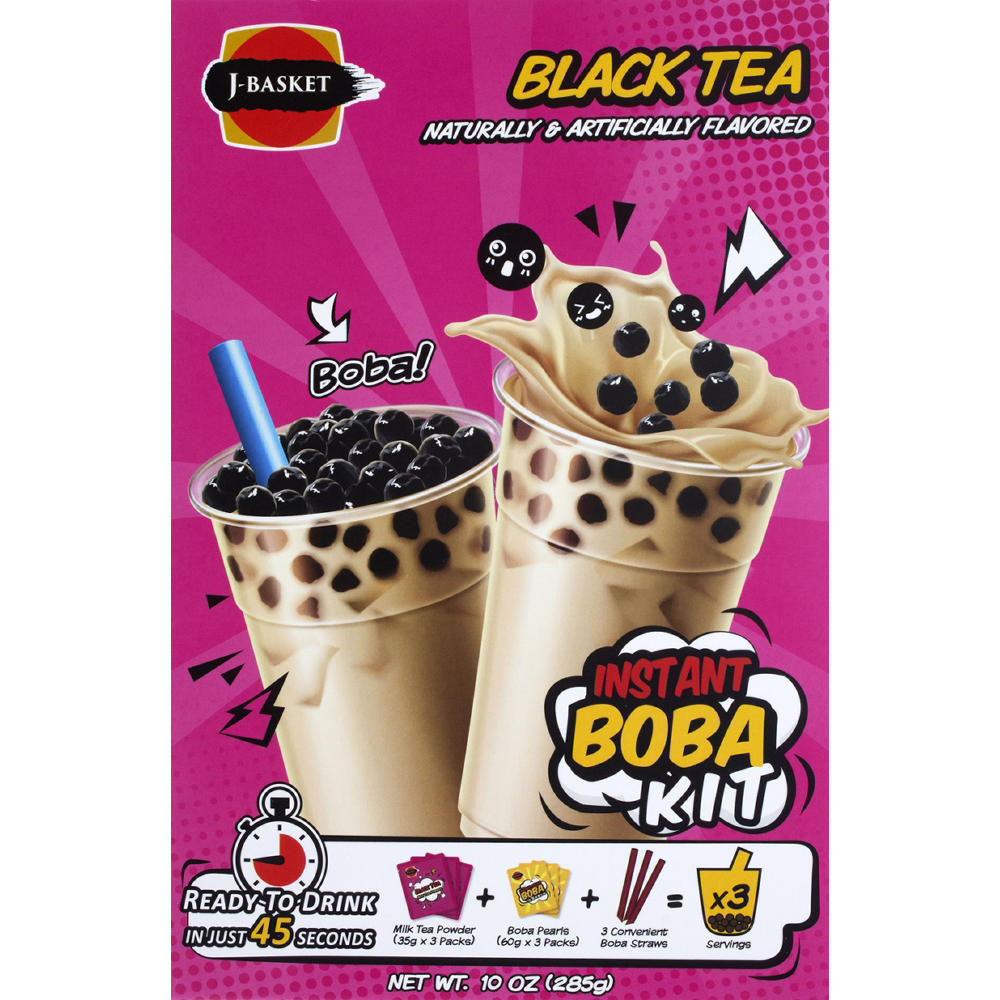 J-Basket Black Tea Instant Boba Kit, 10 oz