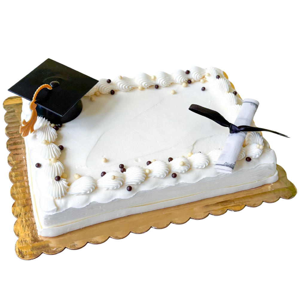 Baker Maid Graduation Buttercream White Cake, 1/4 Sheet