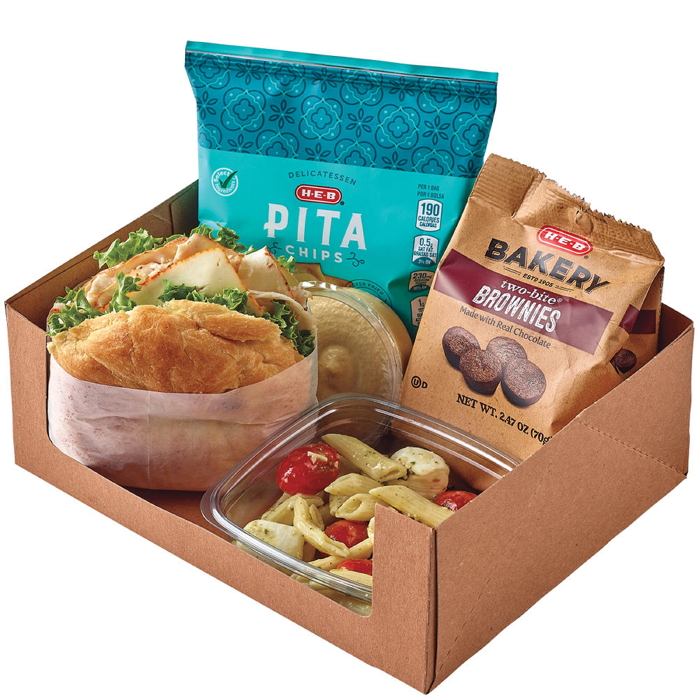H-E-B Deli Boxed Lunch - Turkey & Muenster Cheese Croissant Sandwich