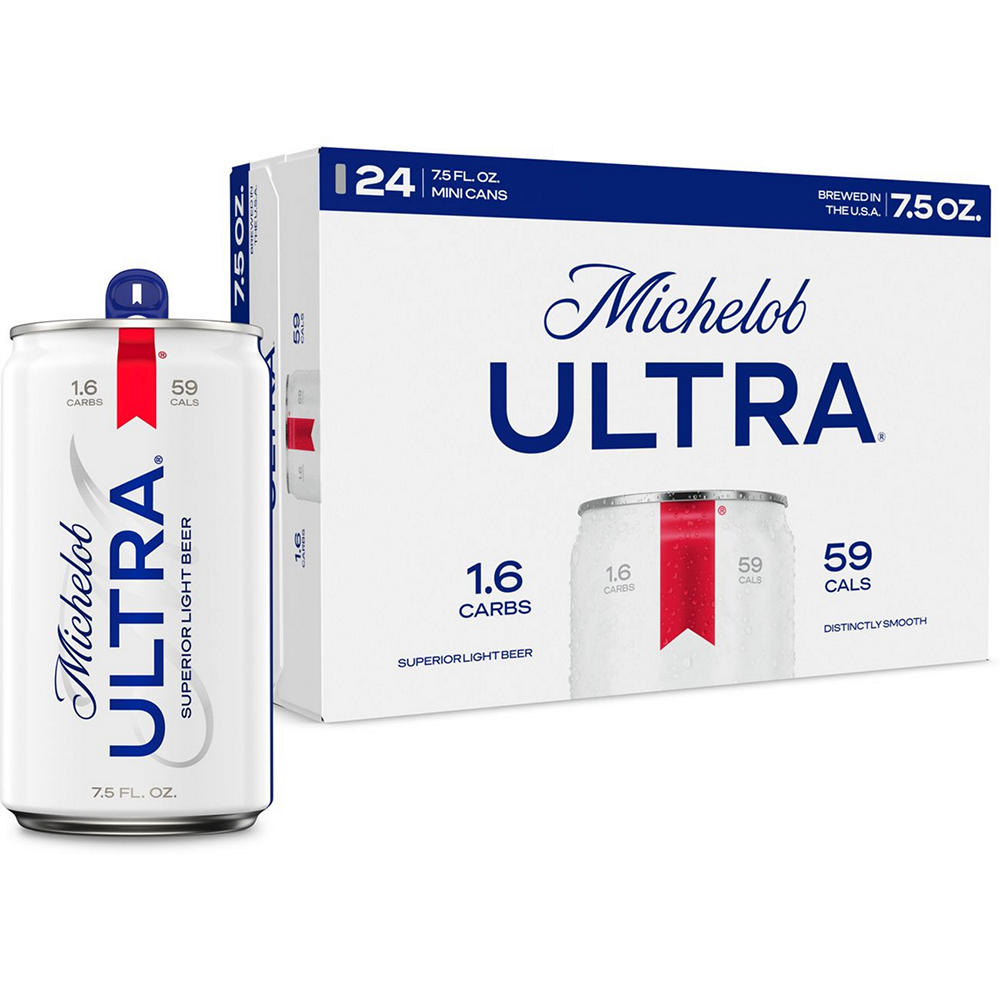 Michelob ULTRA Superior Light Lager Beer 24 pk Mini Cans, 7.5 oz