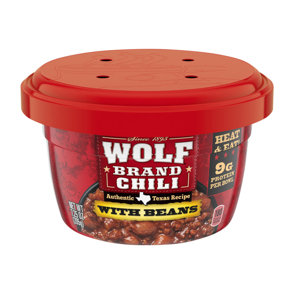 Wolf Chili with Beans Microwaveable Bowl, 7.25 oz