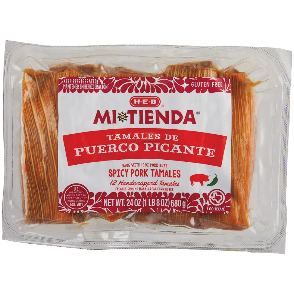 H-E-B Mi Tienda Spicy Pork Tamales de Puerco Picante, 12 ct