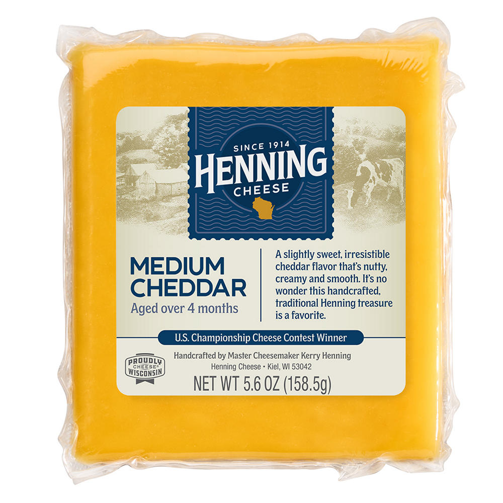 Henning Cheese Medium Cheddar, 5.6 oz