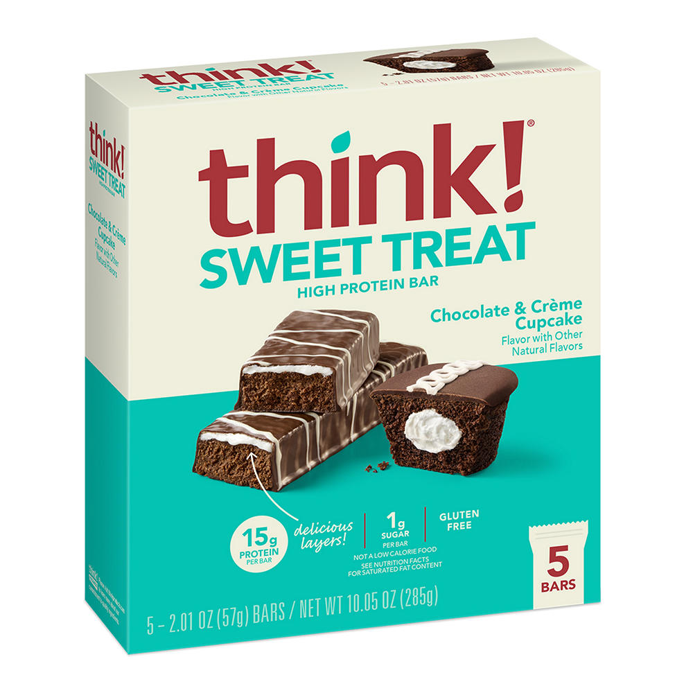 think! 15g Protein Sweet Treat Bars - Chocolate Creme Cupcake, 5 ct
