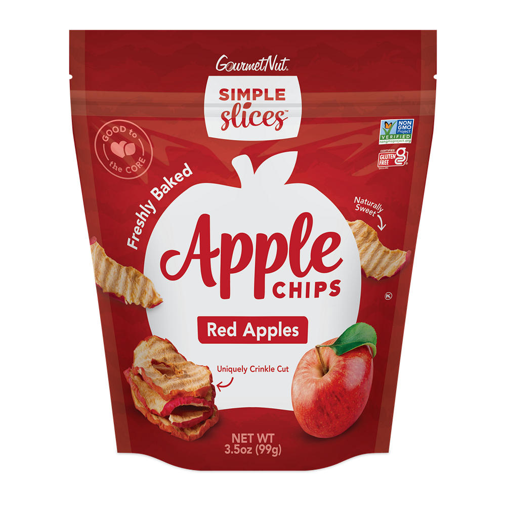 Gourmet Nut Simple Slices Apple Chips Red Apples, 3.5 oz