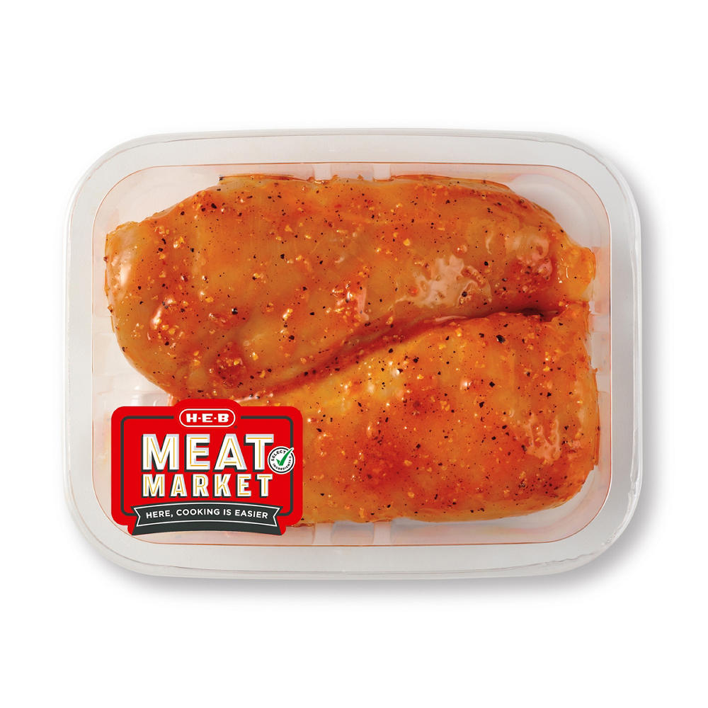 H-E-B Meat Market Marinated Chicken Breasts – California-Style Orange, Avg. 1.5 lbs