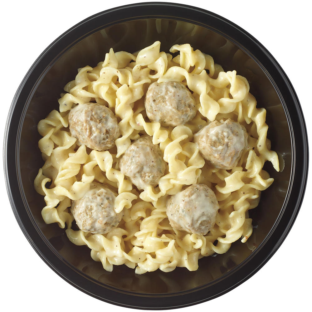 Meal Simple by H-E-B Meatballs & Creamy Garlic Pasta Bowl, 10.5 oz