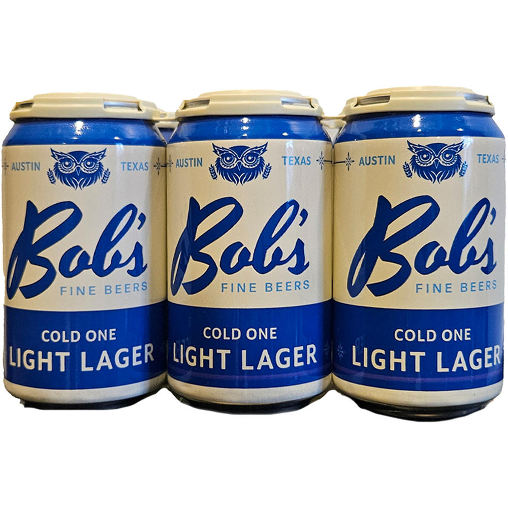 Blue Owl Brewing Bob's Cold One Light Lager Craft Beer 6 pk Cans, 12 oz