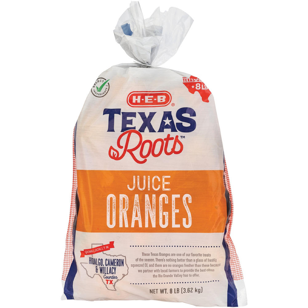 H-E-B Texas Roots Fresh Oranges - Texas-Size Pack, 8 lb bag
