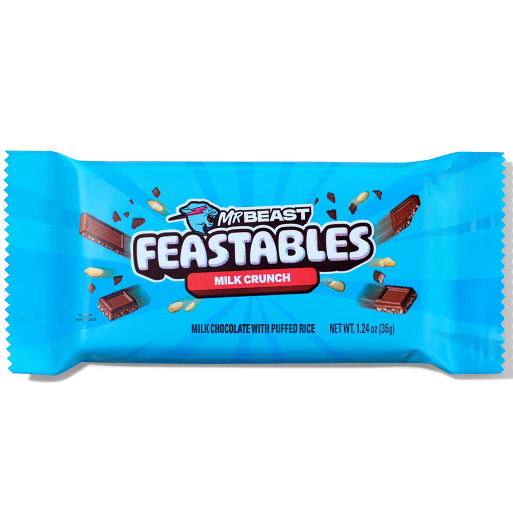 Feastables MrBeast Milk Chocolate Crunch Candy Bar, 1.24 oz