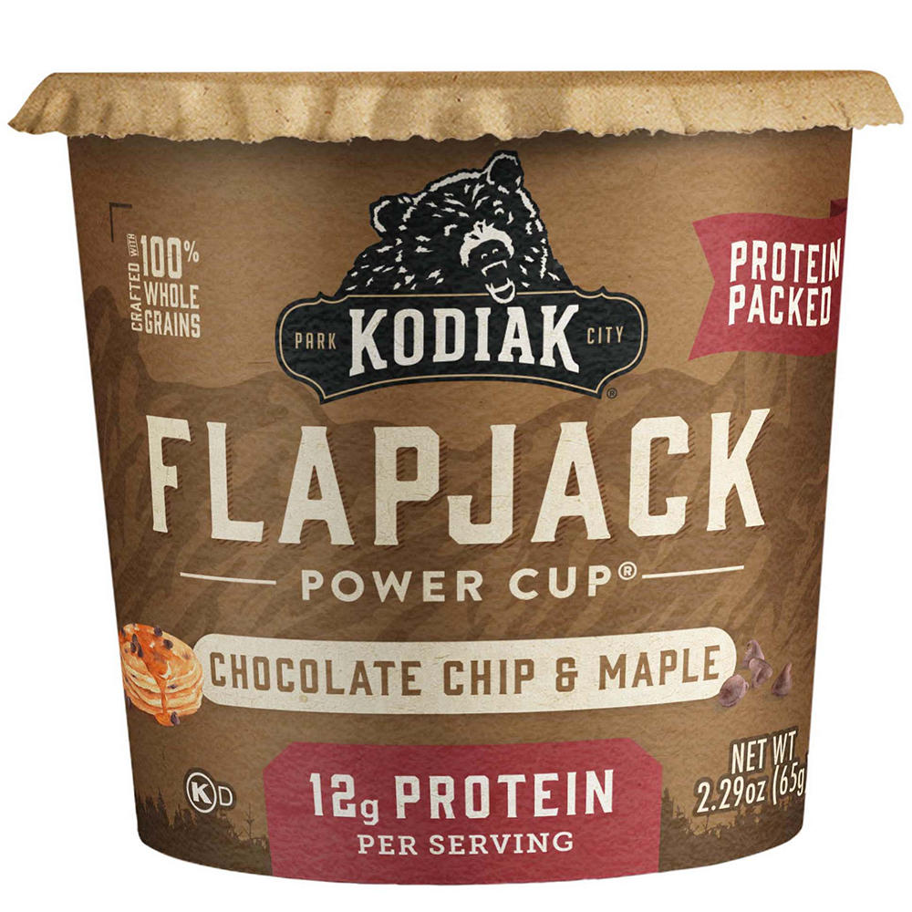 Kodiak 12g Protein Flapjack Power Cup - Chocolate Chip & Maple, 2.29 oz