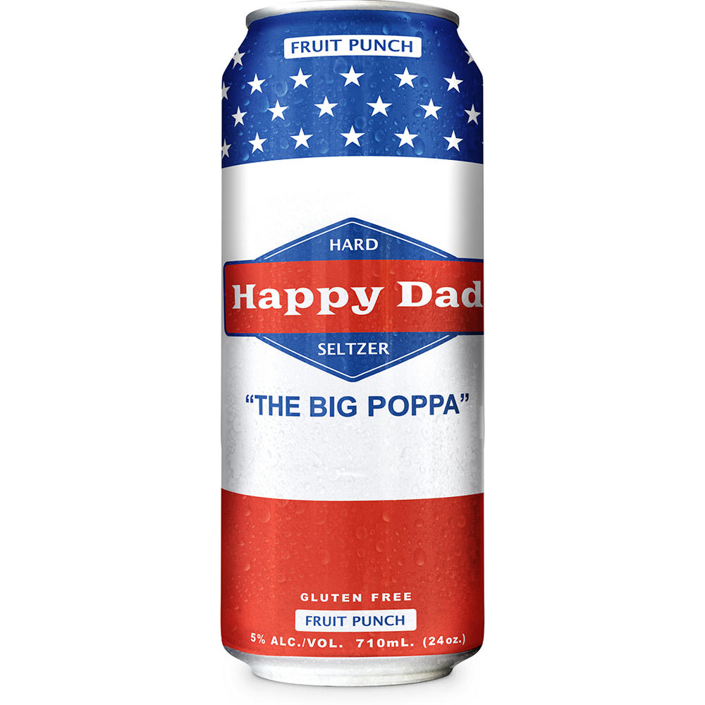 Happy Dad Hard Seltzer The Big Poppa Fruit Punch, 24 oz