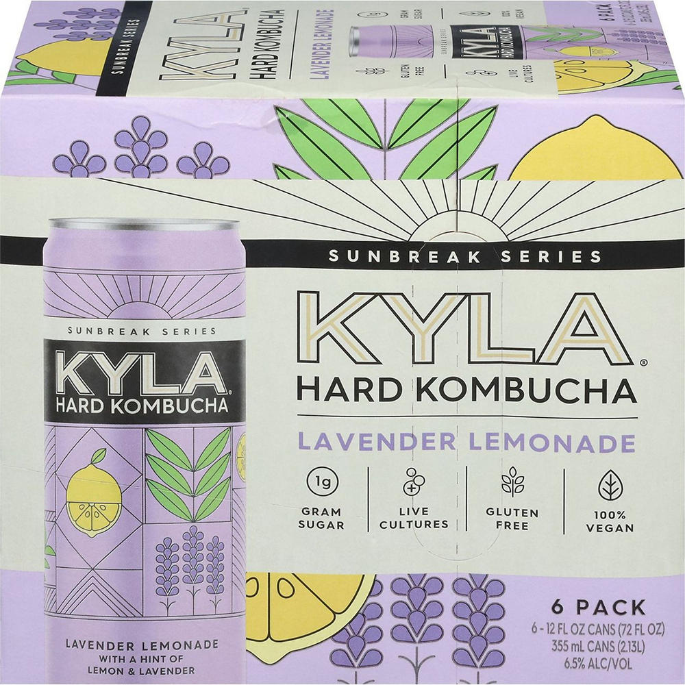 Kyla Hard Kombucha 6 pk Cans - Lavender Lemonade, 12 oz